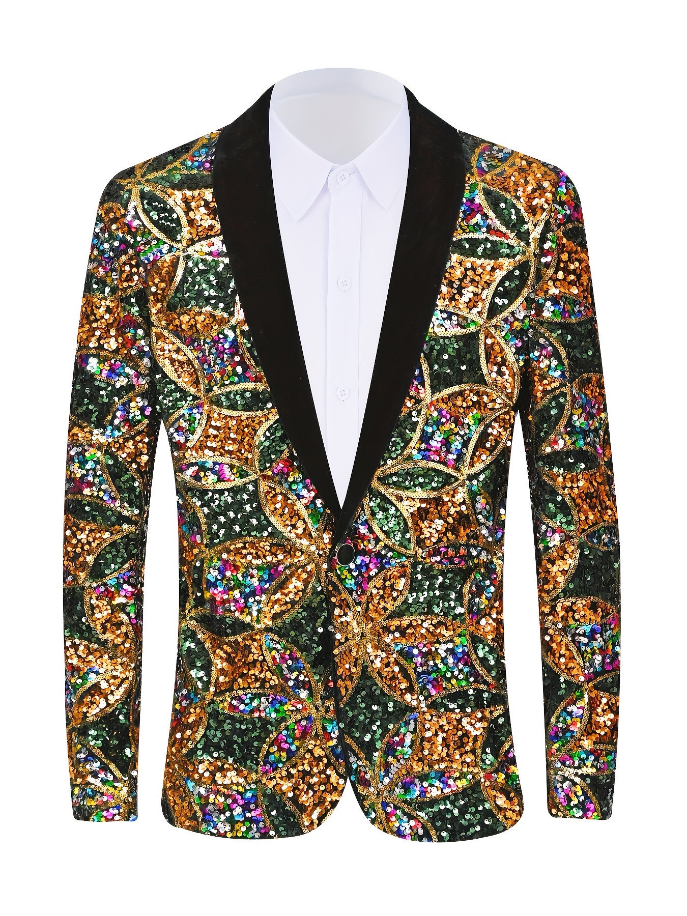 Costume à Paillettes Homme Rétro - Veste Ample, Style Années 80-90, Neuf Avec étiquettes