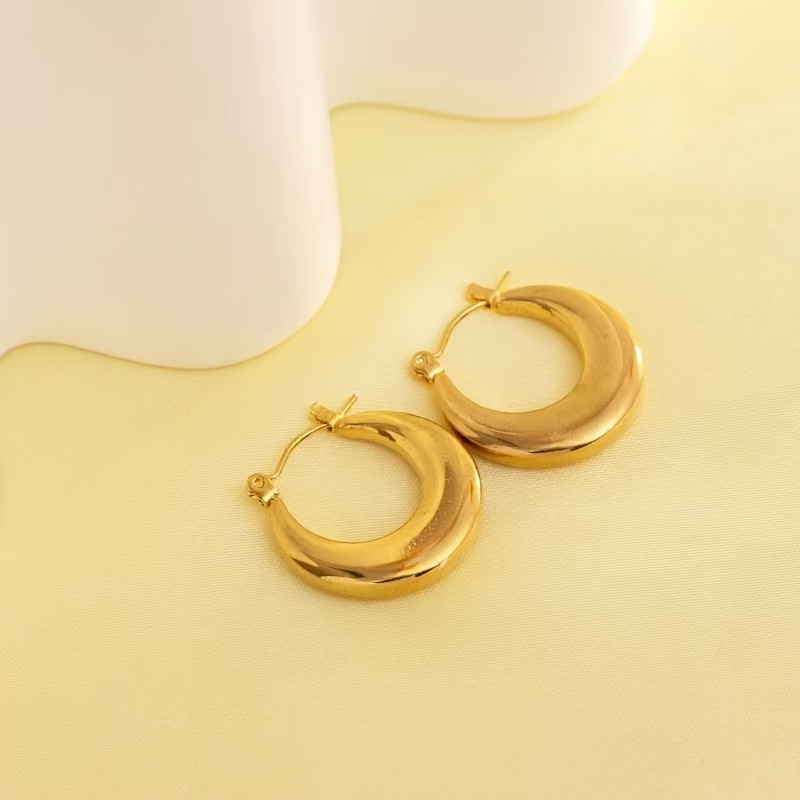 TEMU Pendientes y americanos redondos de acero inoxidable 316 316L 316 316L, clips para , diseño retro de , , , clips versátiles para , para mujer