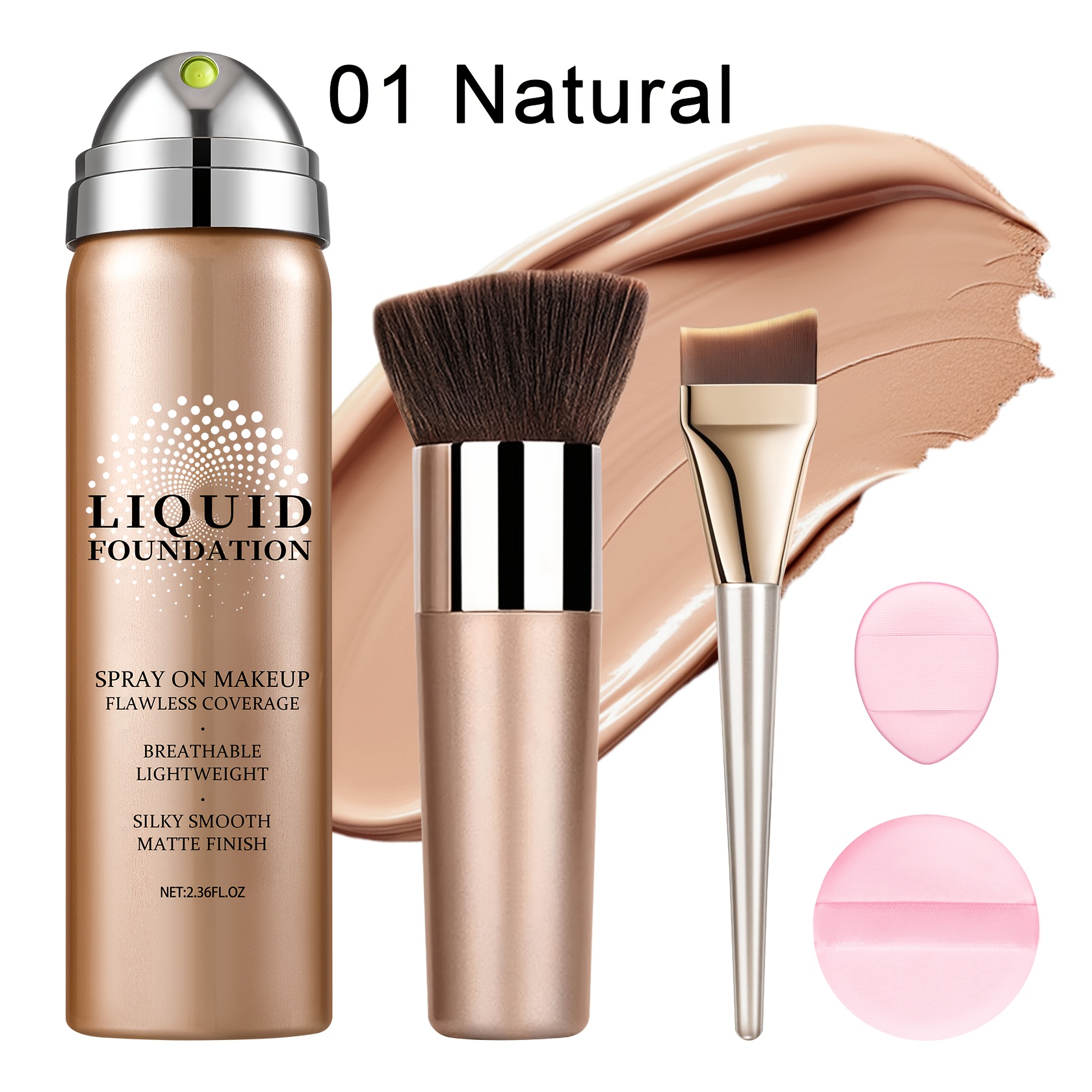 TEMU Fond de Teint Liquide , Cosmétique Visage Mat, Base de BB Crème Primer Adapté à Tous les Types de Peau