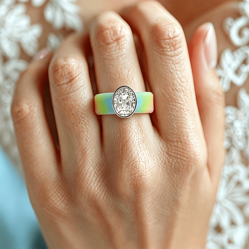 Colorful Silicone Wedding Ring, Unisex Waterproof Design