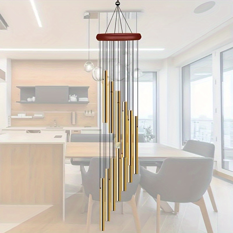 

12-tube Metal Wind Chimes, Classic Tuned Music Chime For Indoor & Outdoor Decor, Universal Holiday Musical Decoration, No-feather, Non-electric Aluminum Pipe Wind Chime For General Use