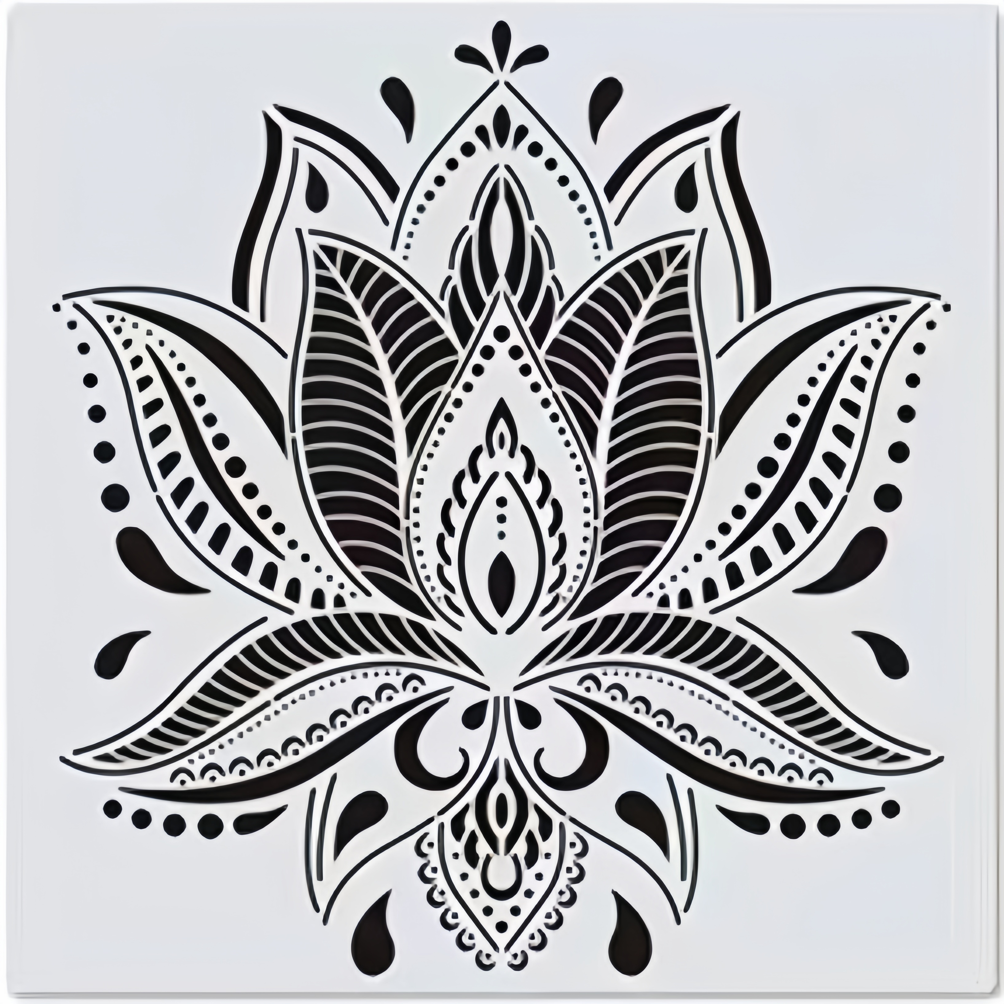 Image of 1pc Oversized Intricate Mandala Painting Stencil, Spray Paint Masking Board, Reusable, Painting Beginner Artifact, Suitable For Sketch Painting, Furniture Floor Paint Painting, Spray Paint Stencil