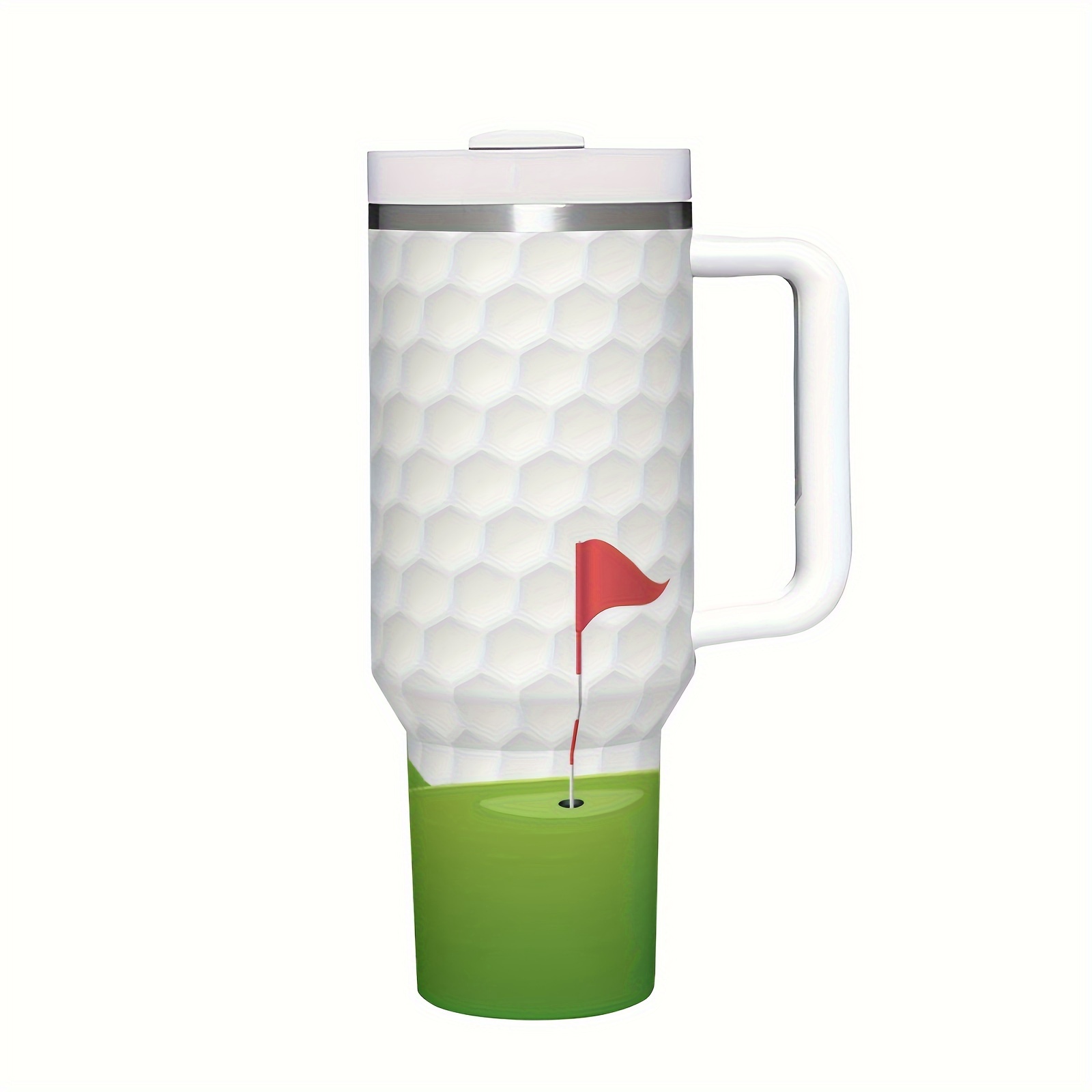 

1pc 40 Oz Golf-themed Stainless Steel Tumbler With Handle - Insulated Coffee Mug - 304 Stainless Steel Travel Cup With Lid - Unique Gift For Golf Enthusiasts - Hand Wash Only