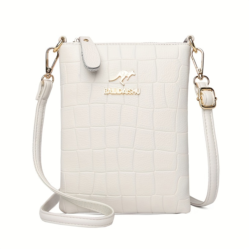 High Quality Pu Mini Phone Bag, Lightweight Embossed Shoulder Bag, Shopping For Small Crossbody Bag