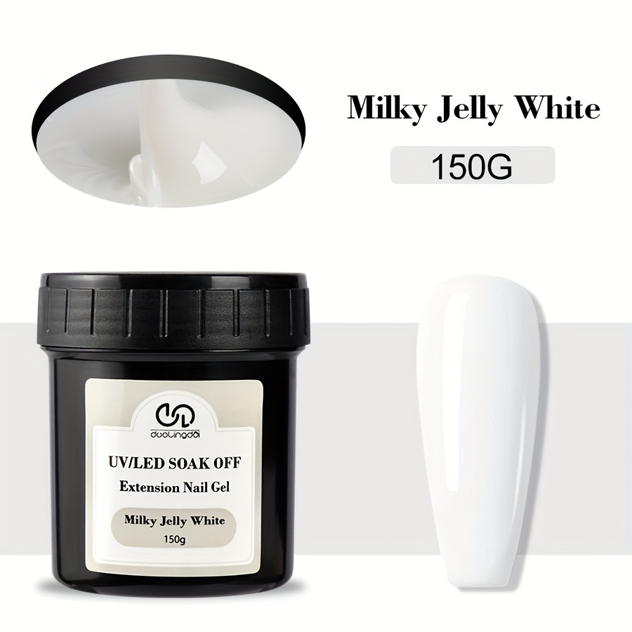 

Milky Jelly White Nail Builder Gel, 5.29oz - Uv/led Soak Off, Odorless Hard Extension Gel For Salon-quality Manicures & Nail Art Designs Gel Nail Polish Gel Nail Polish Set