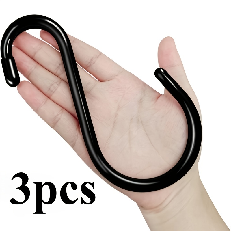 TEMU 3pcs Heavy-duty Metal Hooks, Multifunctional Hooks, Big Head And Small Head Hooks, Non-slip Hooks, Used To Hang Plants, Clothes, Pants, Kitchen