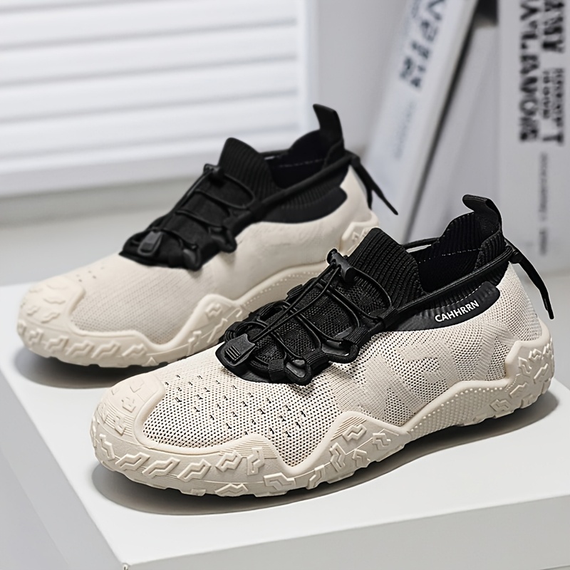Sneakers, New Summer Men's Breathable Knit Mesh Sock Shoes, Outdoor Sports Hiking Running Shoes, Thick-Soled Wear-Resistant Sneakers for Daily Commuting, Low-Top Trendy Sports Shoes