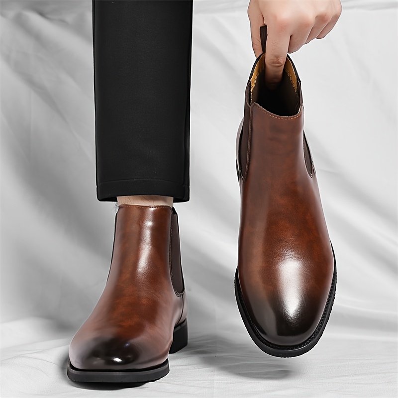 Men'S Chelsea Boots, Versatile And Stylish British-Style Short Boots, Comfortable And Breathable Mid-Calf Shoes