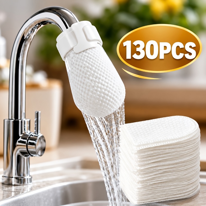 TEMU (100pcs And 30pcs Straps) High-density Non-woven Fabric Faucet Filter Cartridge Universal Kitchen And Bathroom Water Filter Cartridge For