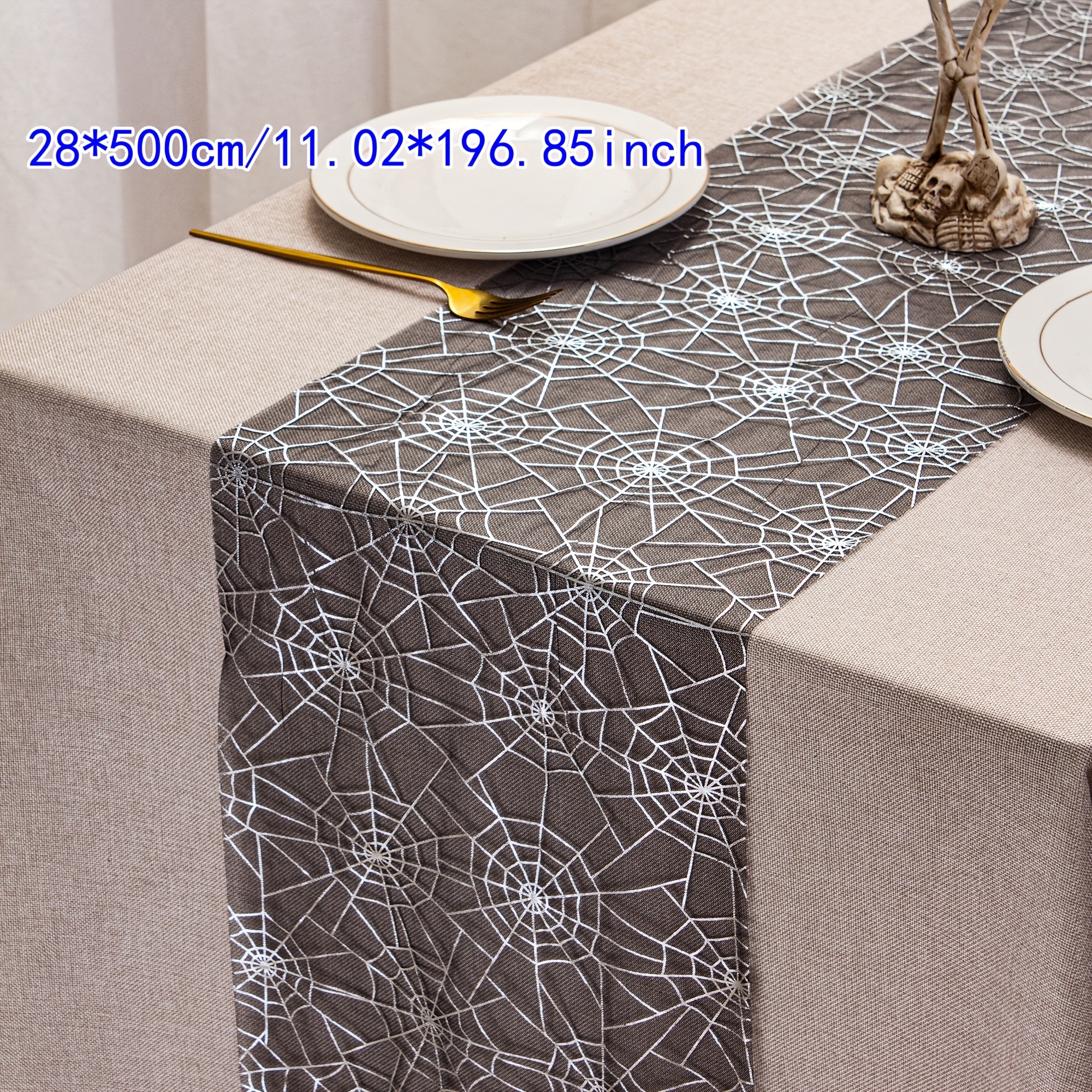 TEMU Nastro decorativo da per Halloween 1 pz 28*275/500cm, nastro a rete in lamina con decorazione a , per decorazioni autunnali da , decorazioni