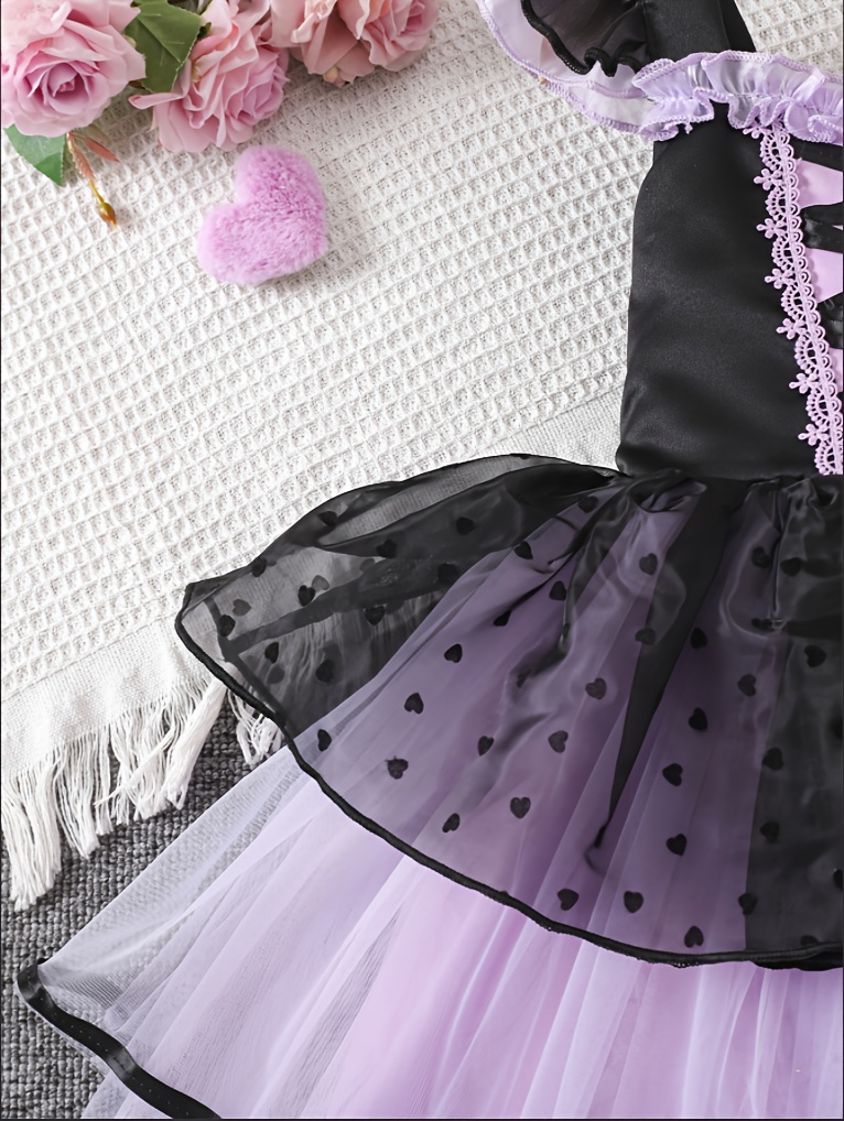 halloween girls striped dress mesh fabric - Temu Ireland