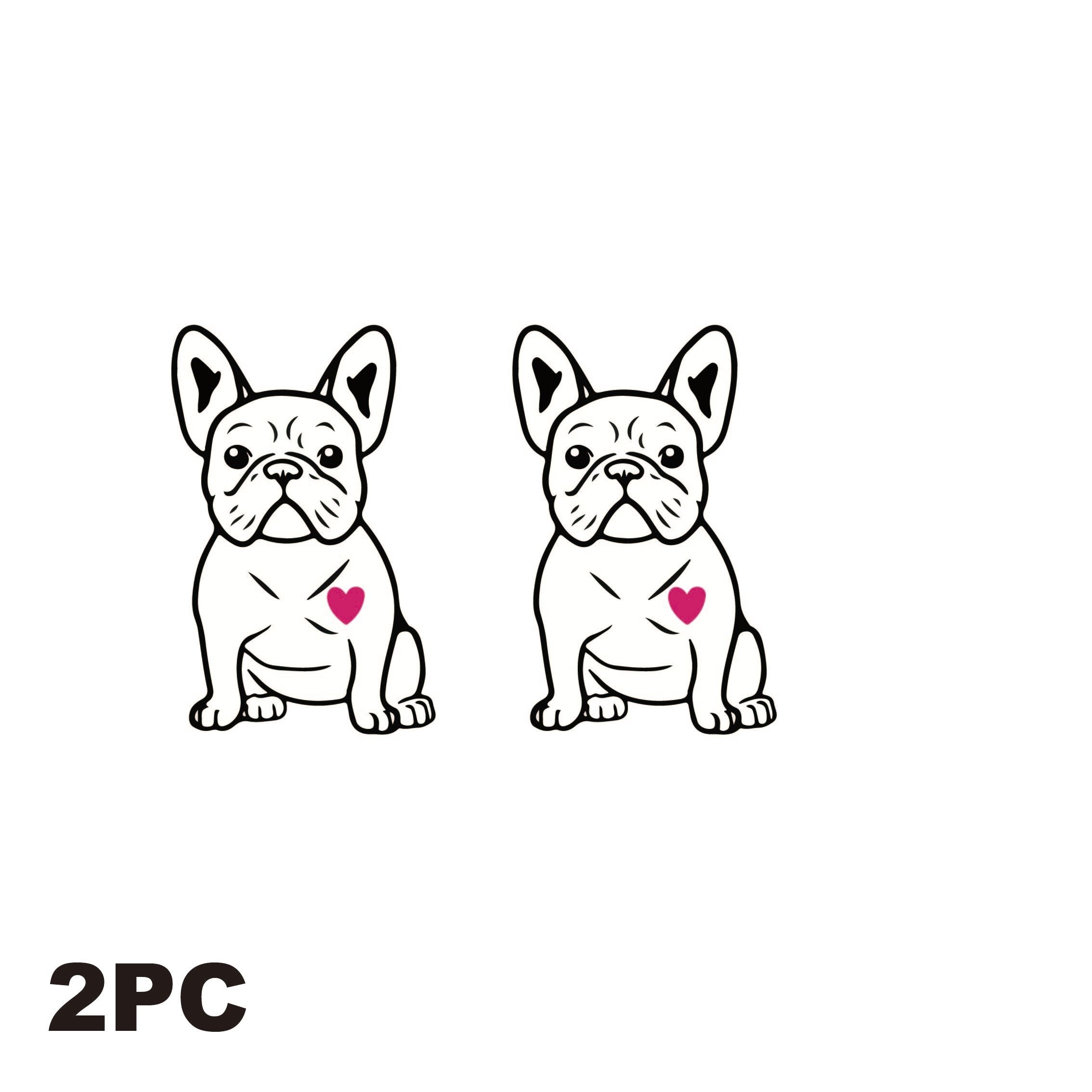 

Two-pack, French Bulldog Stickers Frenchie Car Decals - Transparent, For Cars, Laptops, Water Bottles, Walls