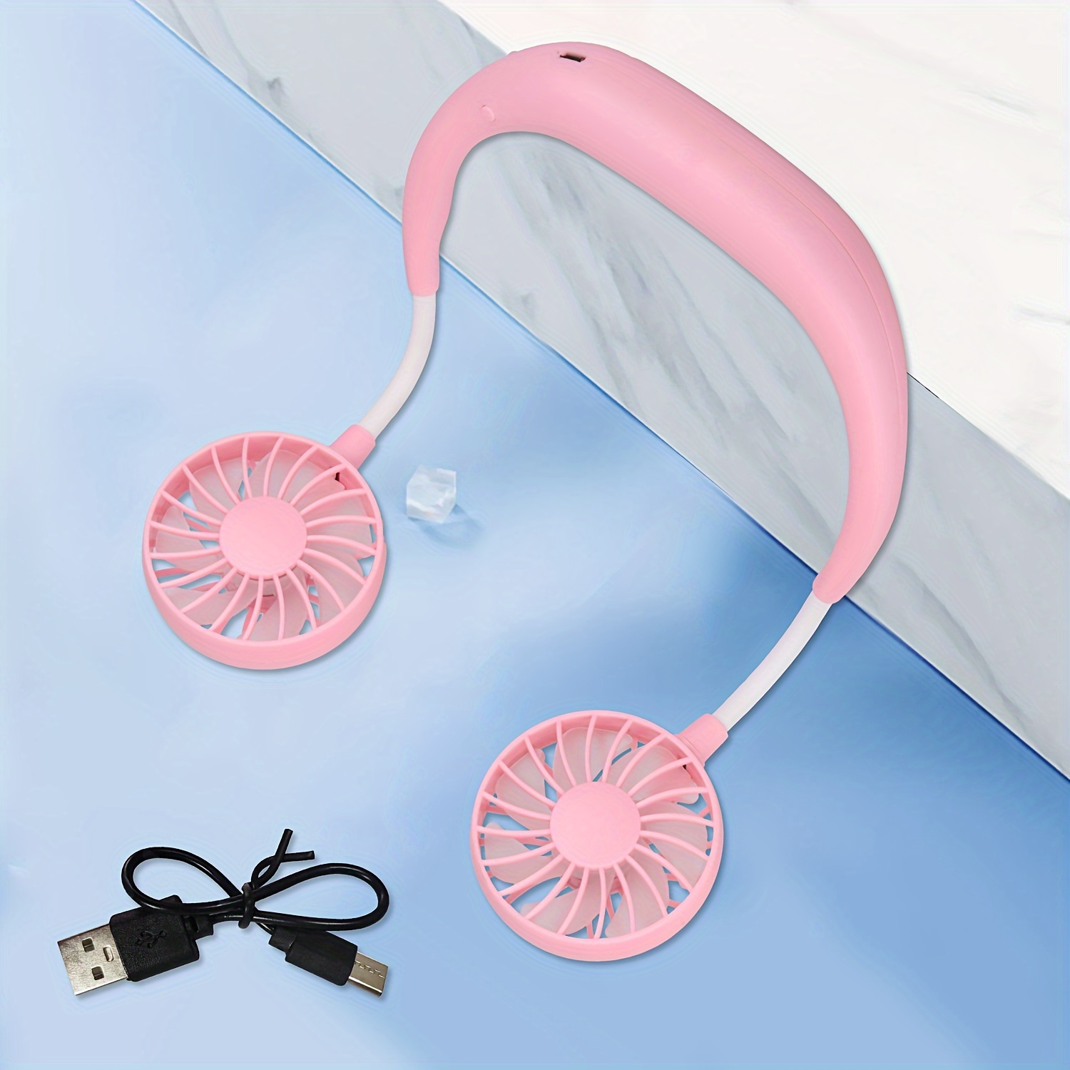 

Portable Neck Fan With Usb Rechargeable Battery - 3-speed Adjustable, Powerful Wind For Outdoor Sports & Indoor Use