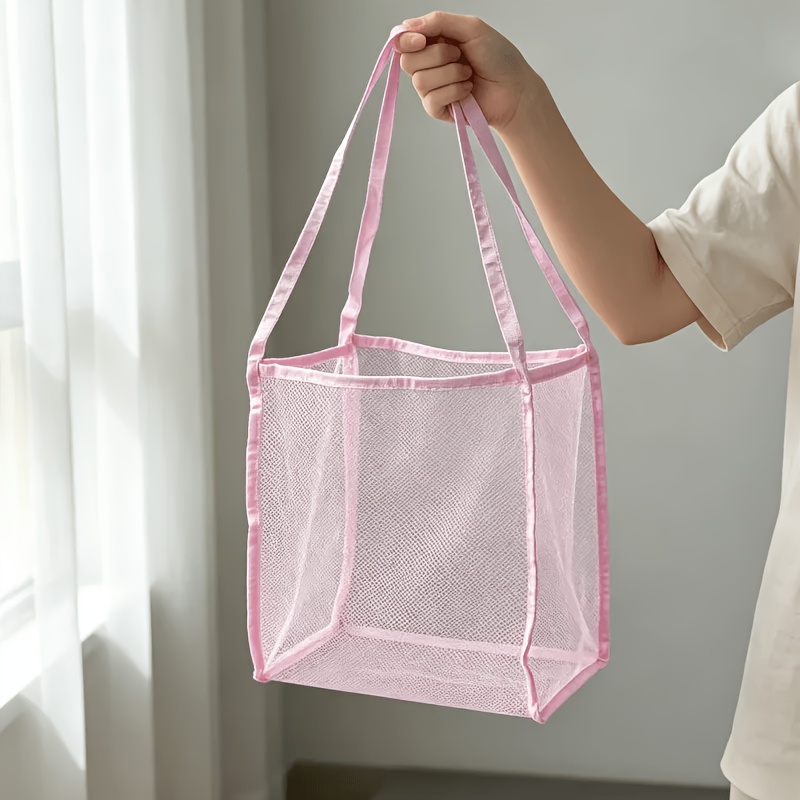 TEMU Transparent Mesh Single Shoulder Crossbody Bag, Fashionable And Lightweight, Large Capacity All-match, Toys Cosmetics Clothes, Shopping Bag,