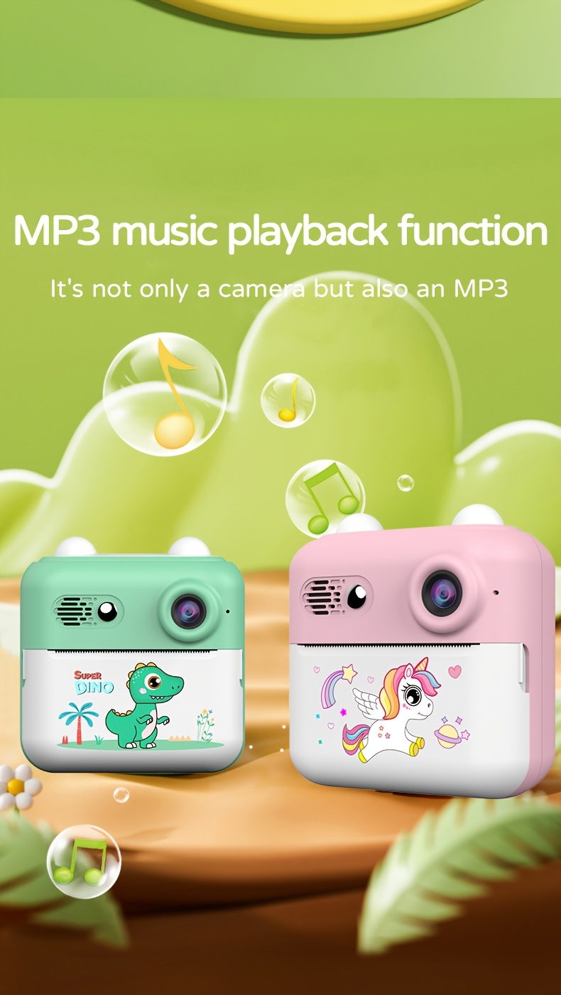 Kids Camera Instant Print, Selfie Digital Camera For Kids With Print Paper & Charging Cable, 2.5K Video & Instant Print Camera With Color Pens For DIY, Fun Gift For Girls Boys 3-12 Years Old (Cyan)