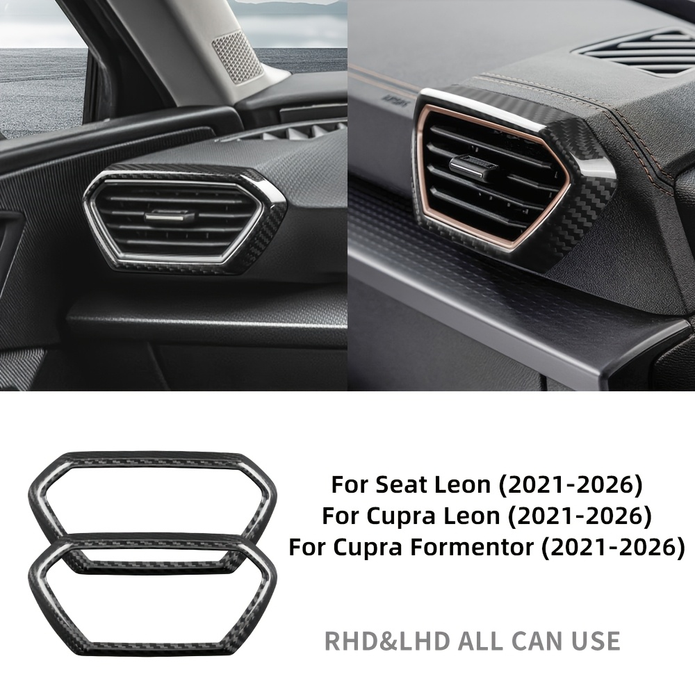 Image of Compatible For / Leon/supra Carbon Fiber Air Vent Frames & Center Console Trim - Scratch-resistant Dashboard Decoration, Car Interior Accessories Suitable For Spanish Cars 2021-2026