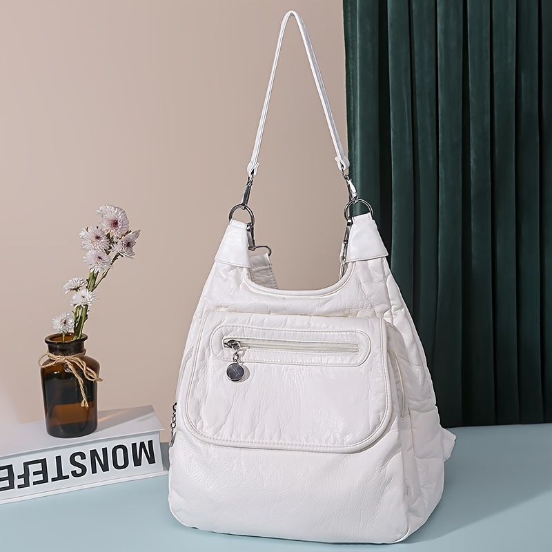 Moqueta Convertible para Mujer/Bolso de Hombro/Tote - Cierre con Cremallera, Compartimento Espacioso, Ligero para Trabajo y Viaje - Disponible en Blanco, , Rojo, Gris - Bolso Minimalista, Bandolera, Textura Suave