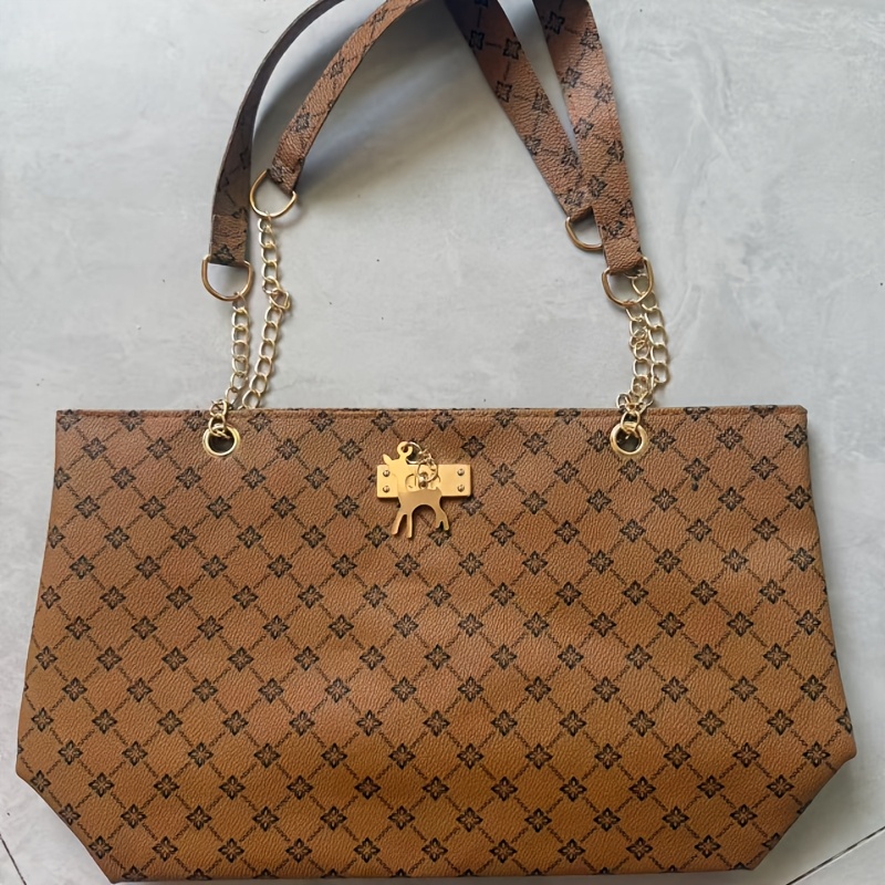TEMU Women's Commuter Tote Bag With Large Capacity, Easy To Carry. New Fashionable Large-capacity Women', Vintage Commuter Shoulder Bag, Niche Tote