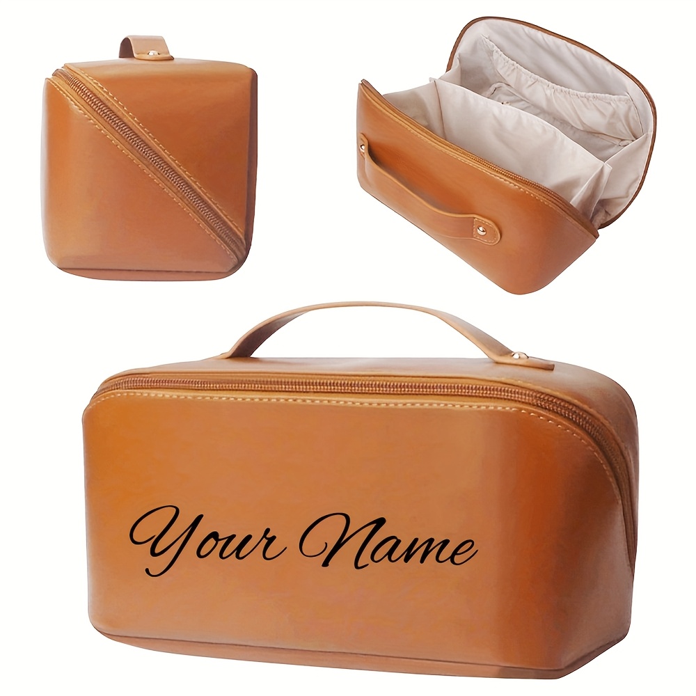 Image of Custom Name Makeup Bag - Portable Travel Cosmetic Organizer, Ideal Gift For Women, Moms, And Bridesmaids - Perfect For Weddings And Valentine's Day