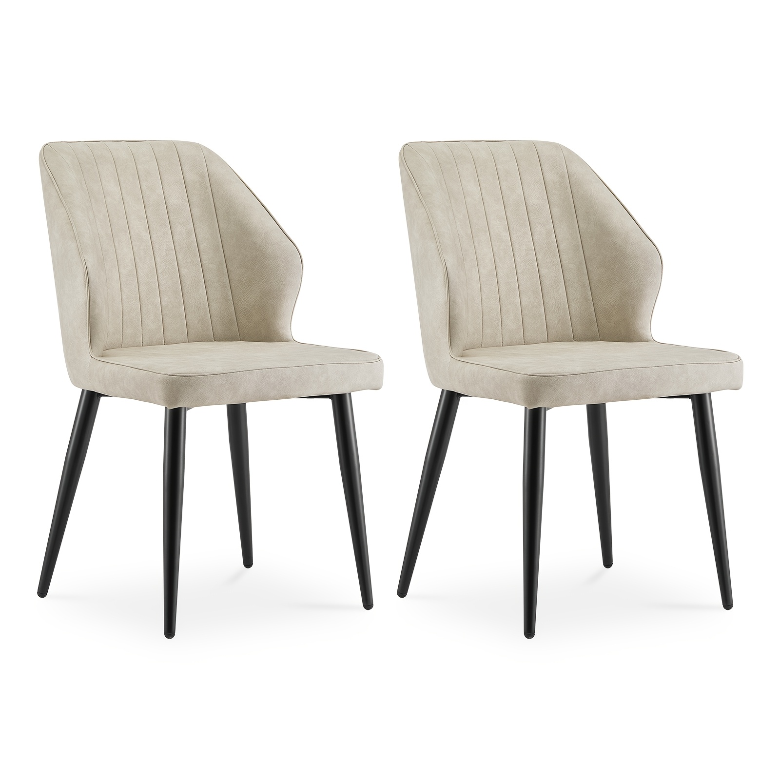Image of Reception Chairs (set Of 2), Faux Leather Cushioned Kitchen Chairs, Armchairs With Backrests And Metal Legs, Suitable For Office, Home, Living Room, And Bedroom Leisure