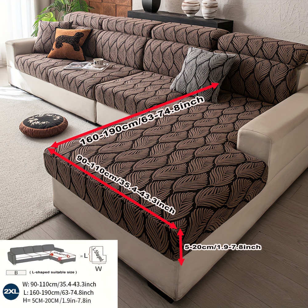 TEMU 1 Housse de canapé jacquard extensible - Convient aux canapés 1 à 4 places, lavable en machine, décoration intérieure moderne
