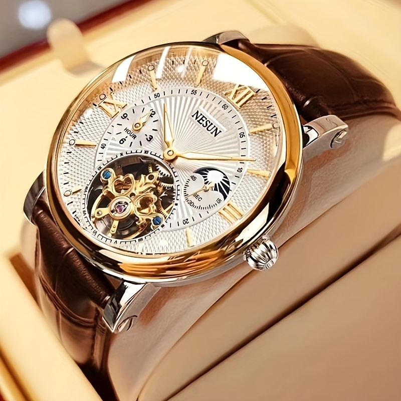 

Men's Watch Men's Mechanical Watch Automatic Multi-functional Men's Watch Gentleman Style Mechanical Watch Men, Without Battery