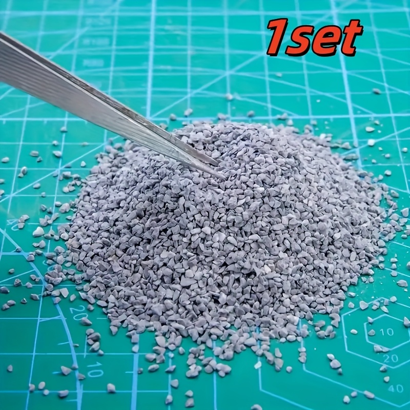 Image of 1 Set, A Set Of Realistic Gray Miniature Railway Gravel - Diy Model Track Foundation Stone And Garden Paving Material, Very Suitable For Scenes And Toy House Decoration