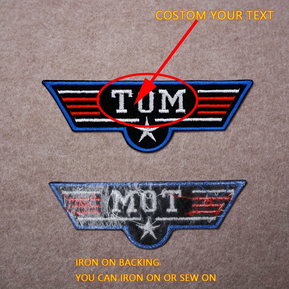 TEMU 1 Custom Chest Badge Name Patch, Diy Embroidered Fabric Patch, Personalized Name Text Embroidered Patch, Chest Badge, Armband With Hot Melt Glue