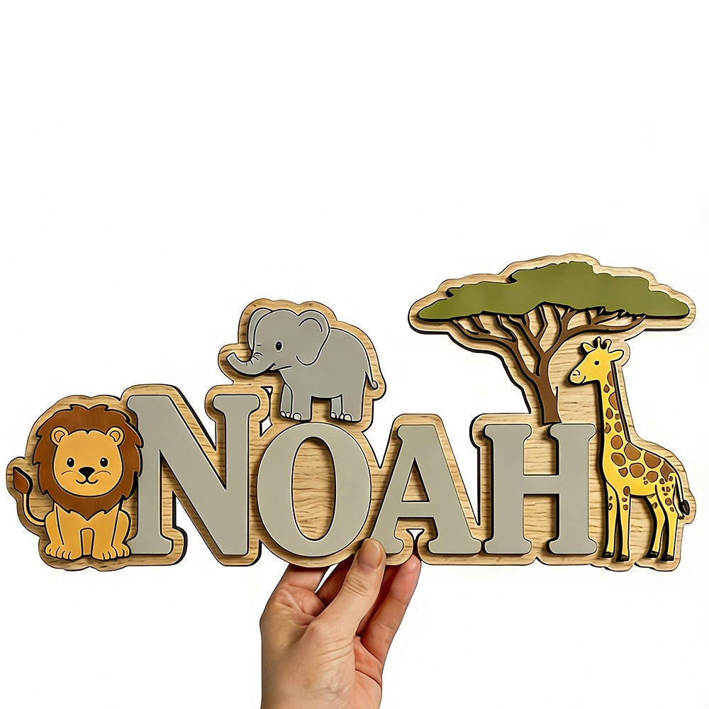 Custom Noah's Ark Jungle Themed Wooden Wall Decor