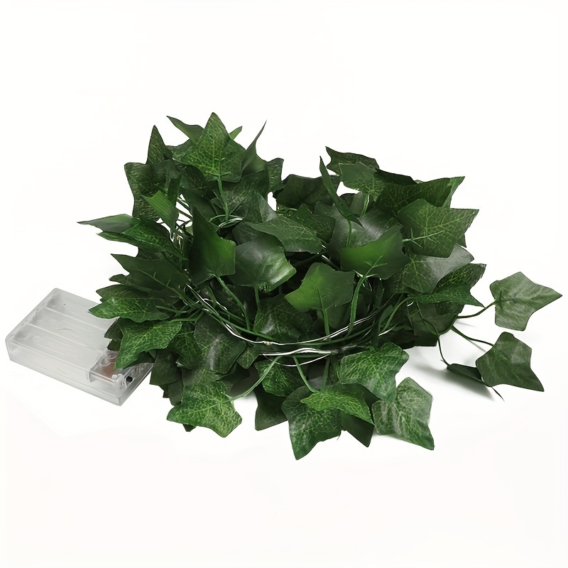 Image of 5m 50led Battery-operated Christmas Wreath Lights With Green Leaf String Fairy Lights For Home Decoration And Weeding