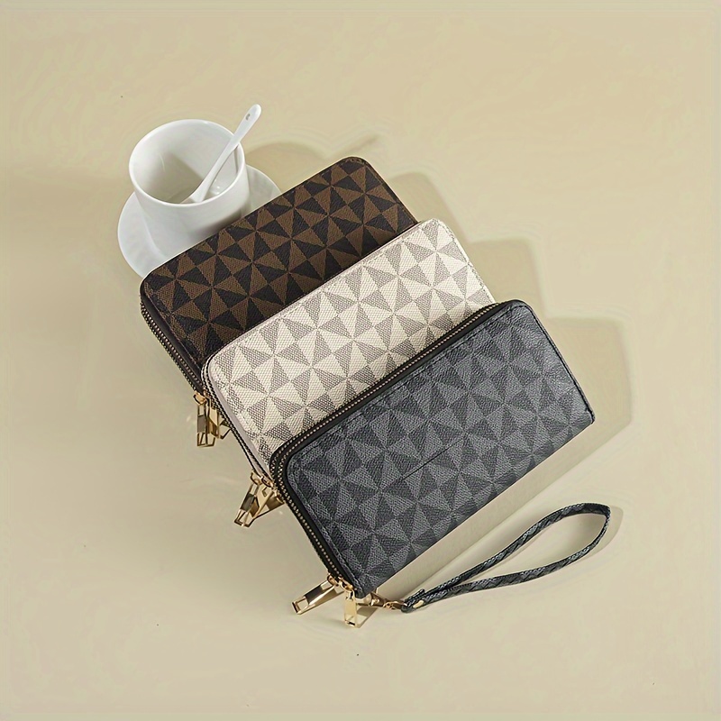 

Fashionable Long Wallet, Large Capacity Printed With Patterns, Double Zipper For Coins, Windmill Handbag, Wallet, Card Holder