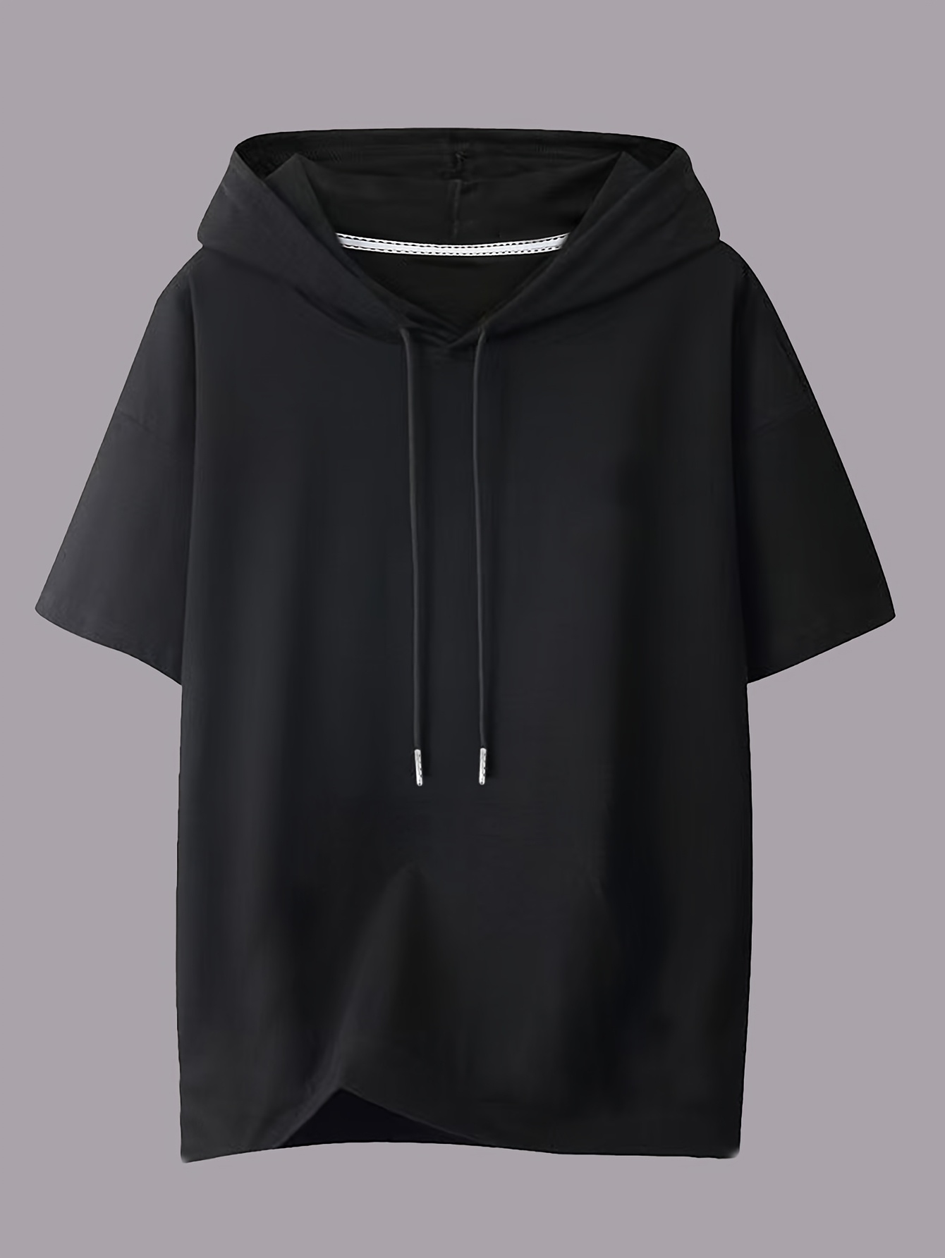 *'s Fashion Hooded T-Shirt, Short Sleeve Solid Color Casual Pullover