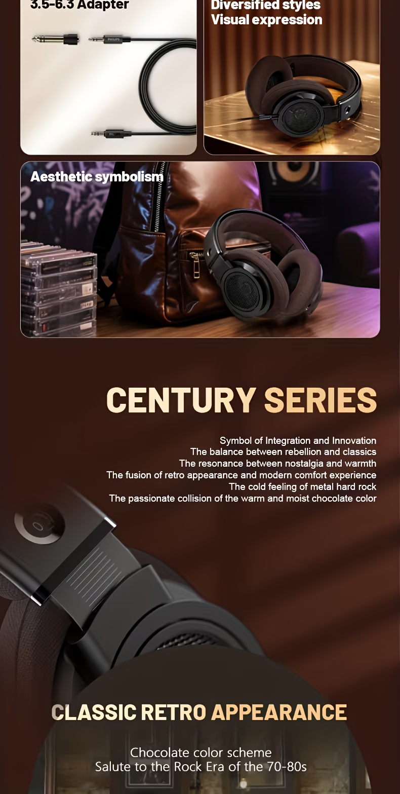 Philips Wireless Over-ear Headphones, with Noise-cancelling Function, Foldable Design, Built-in Microphone, Suitable for High-definition Audio of Music and Games - Black and White, Gaming Headphones/noise-cancelling Headphones/foldable Headphones