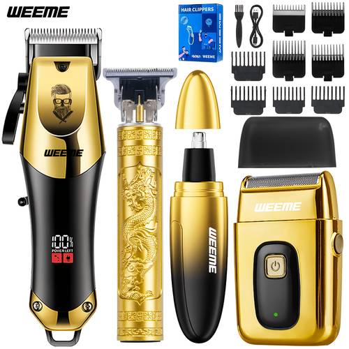 4pcs 3pcs 2pcs mens hair clipper and beard trimmer set mens usb rechargeable hair clipper features battery level indicator epilators and trimmers ideal for travel and home use comb attachments the best fathers day gift