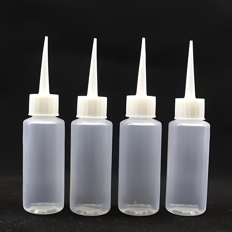 4pcs 1.69oz Precision Needle Tip Squeeze Bottles | Leakproof, Plastic Dispensers For Crafts, Painting & Kitchen Use - Round Shape, Pe Material