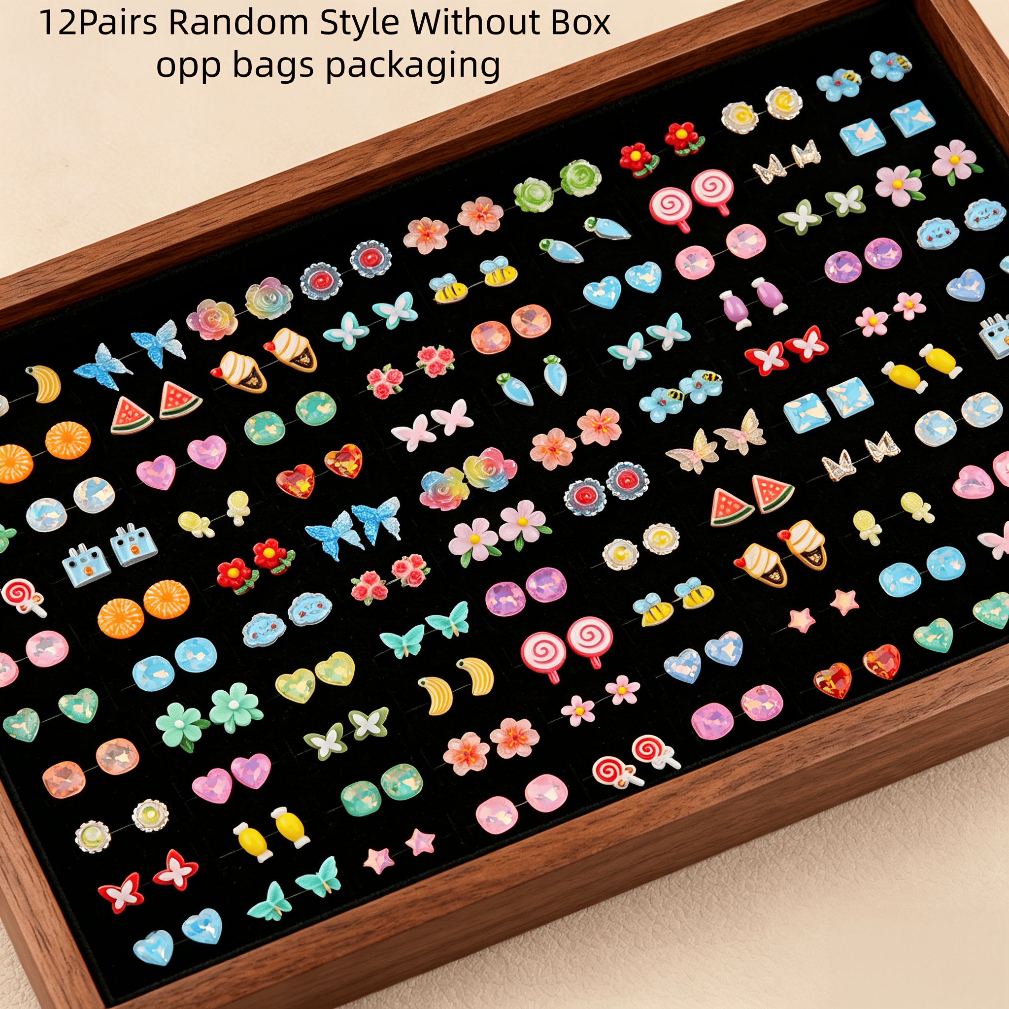 TEMU 12 Paires de Boucles d'Oreilles à Clous Tendance, Mignonnes, Colorées, Style Vacances, Fleurs Exquises, Bijoux d'Oreilles Frais pour Femmes,
