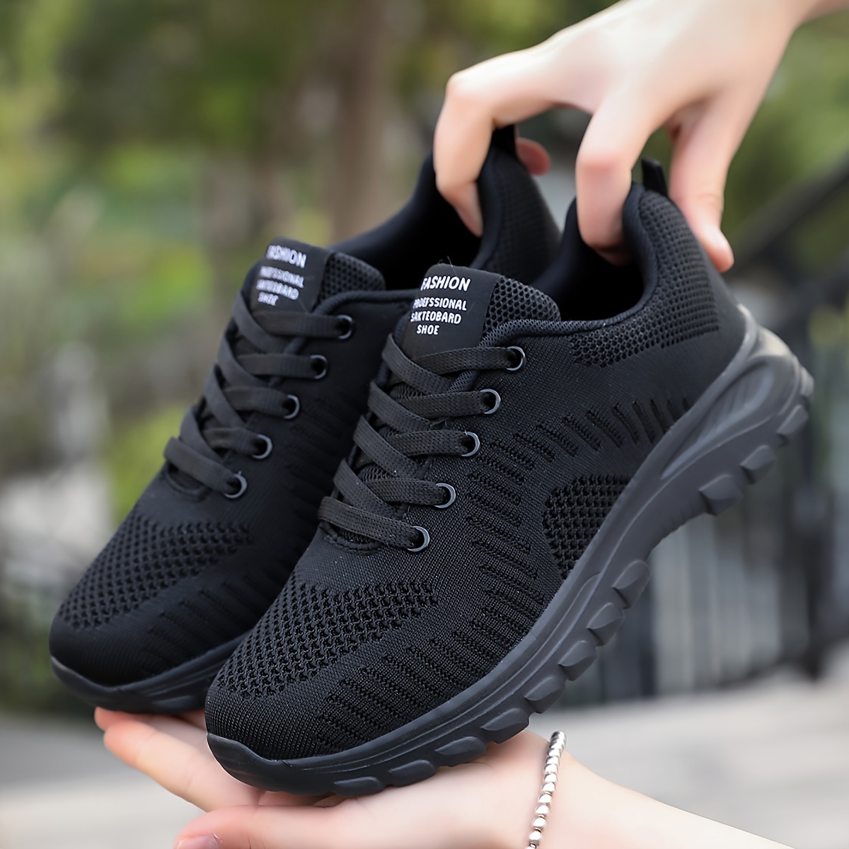 women's breathable knit sneakers casual lace outdoor shoes Temu