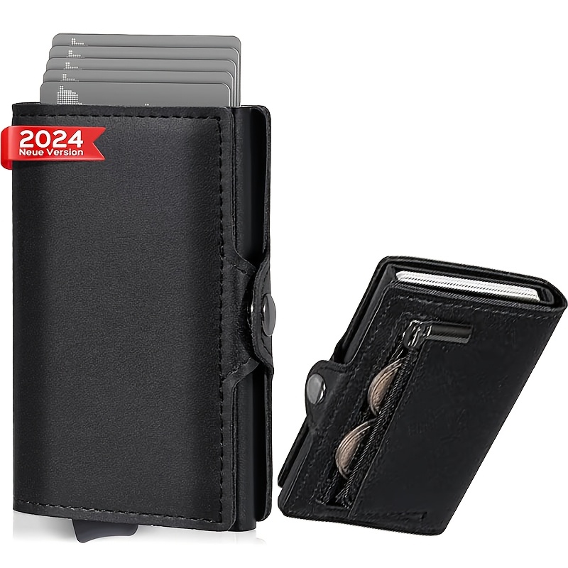 

Carbon Fiber Wallet Ultra-thin Aluminum Pop-up Bank Card Box Rfid-proof Money Wallet Metal Aluminum Box Wallet