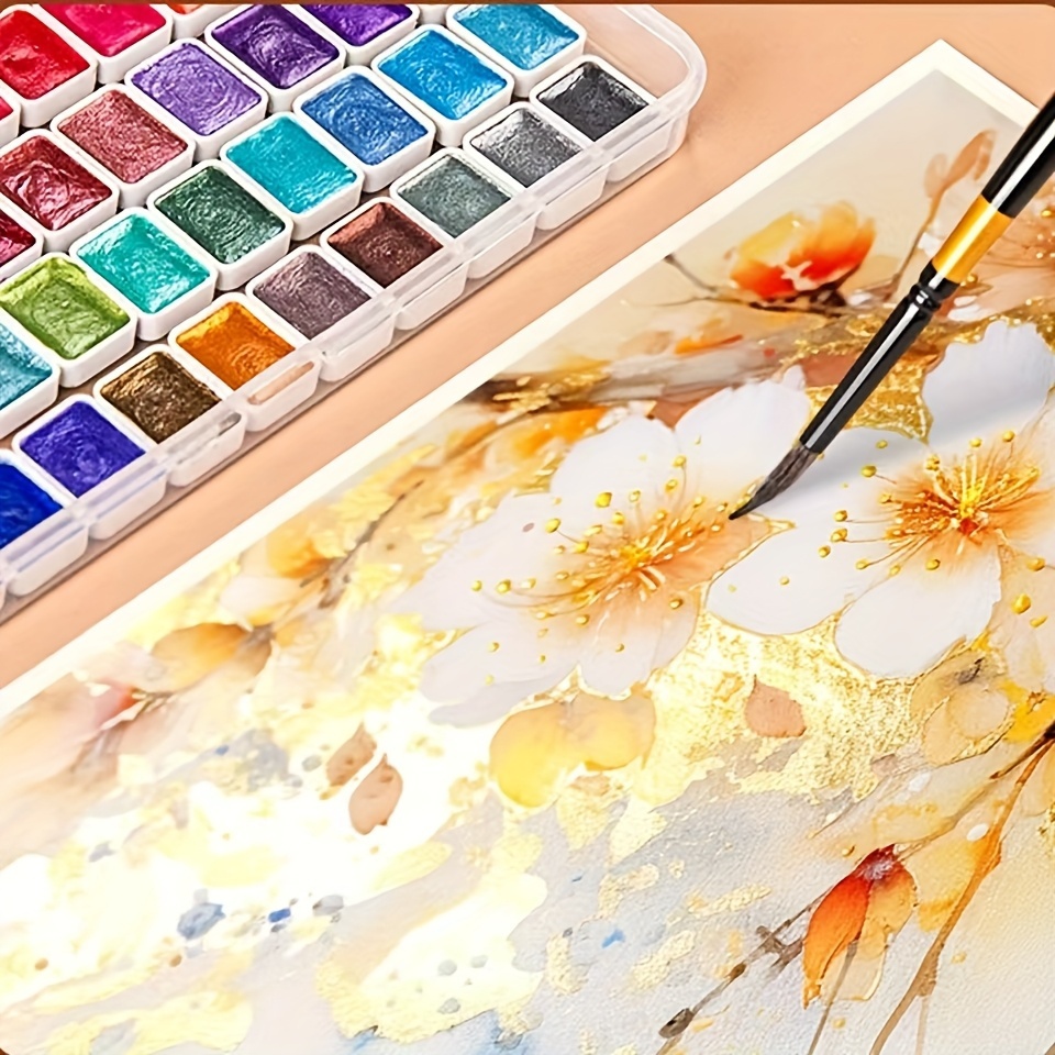 98-Color Solid Opaque Pigment Set for Art Students, Portable Watercolor Tool