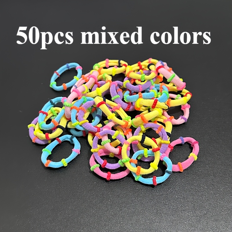 50pcs Colored Mix Women' Towel Loop Hair Rope Hair Loop Hair Strap