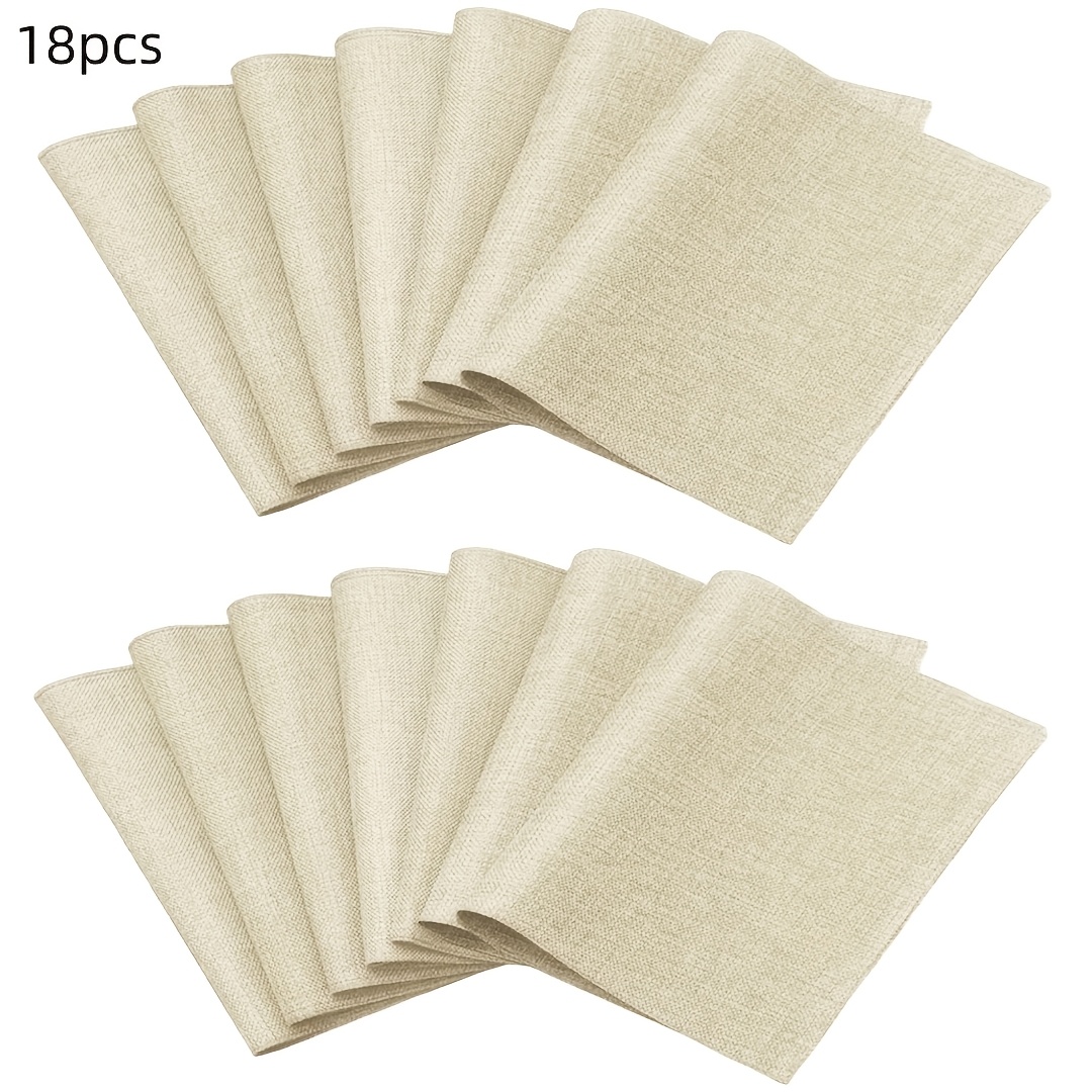 Image of 6/10/18pcs Sublimation Blank Placemats, Beige Linen Placemats, Washable Placenta, Handicraft, Birthday Party, Wedding, Homemade Placenta, Kitchen, Home, Holiday, Table Decoration, 12 X 18/12x16 Inches