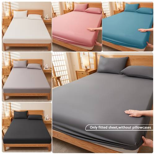 1pc fitted sheet ultra sheet deep pocket elastic edges breathable mattress cover for s wrinkle fade resistant bedding great gift multiple sizes small medium large