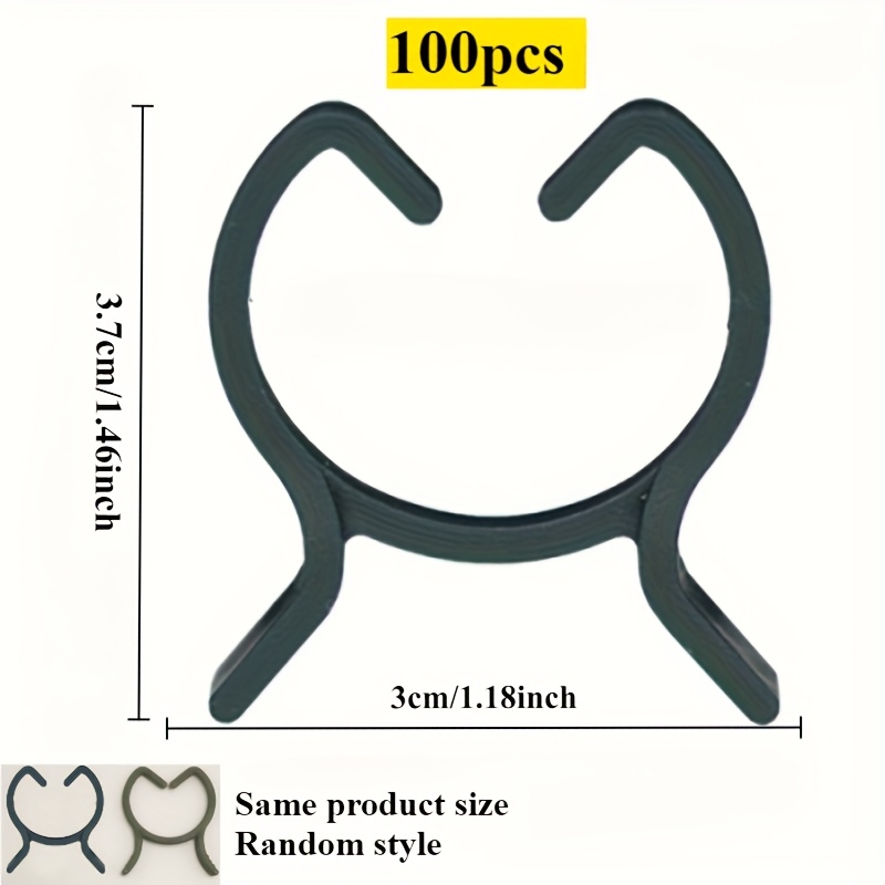 E-shop 100 Robuste Pflanzenstützclips aus Kunststoff - Schmetterlings-Schnallen-Kabelbinder, geeignet für Kletterpflanzen, Blumen und Gemüse, schwarze
