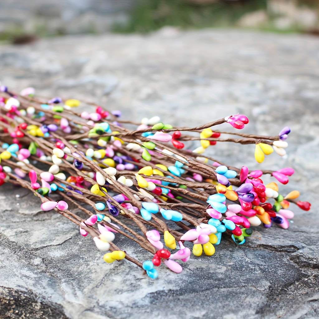 35pcs - Easter Artificial Berry Branches | Plastic Decorations For Wreaths, Spring Decor, Home Decoration, Event Parties | Suitable For Christmas, Valentine's Day, Easter, 's Day, Mother's Day