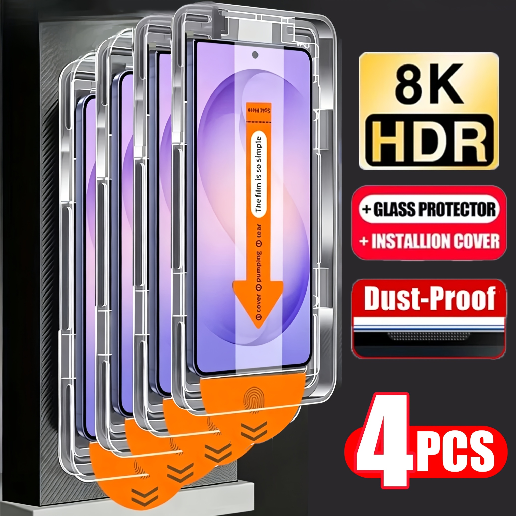 TEMU 4 protectores de pantalla de vidrio templado de cobertura total para Xiaomi Redmi Note 15 Pro 5G 14 13 Pro 4G 5G 12 12 Pro+ para Xiaomi 17T Pro