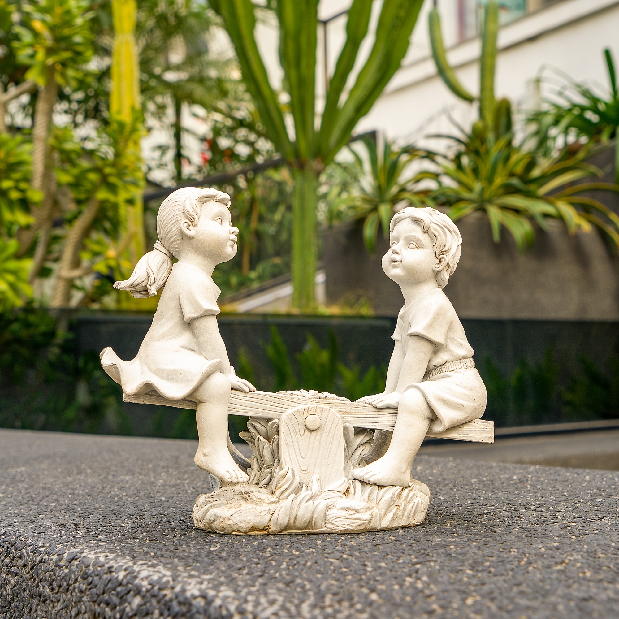 Stitch Concrete Garden Ornament - Sitting Disney Character Lawn Sculpture
