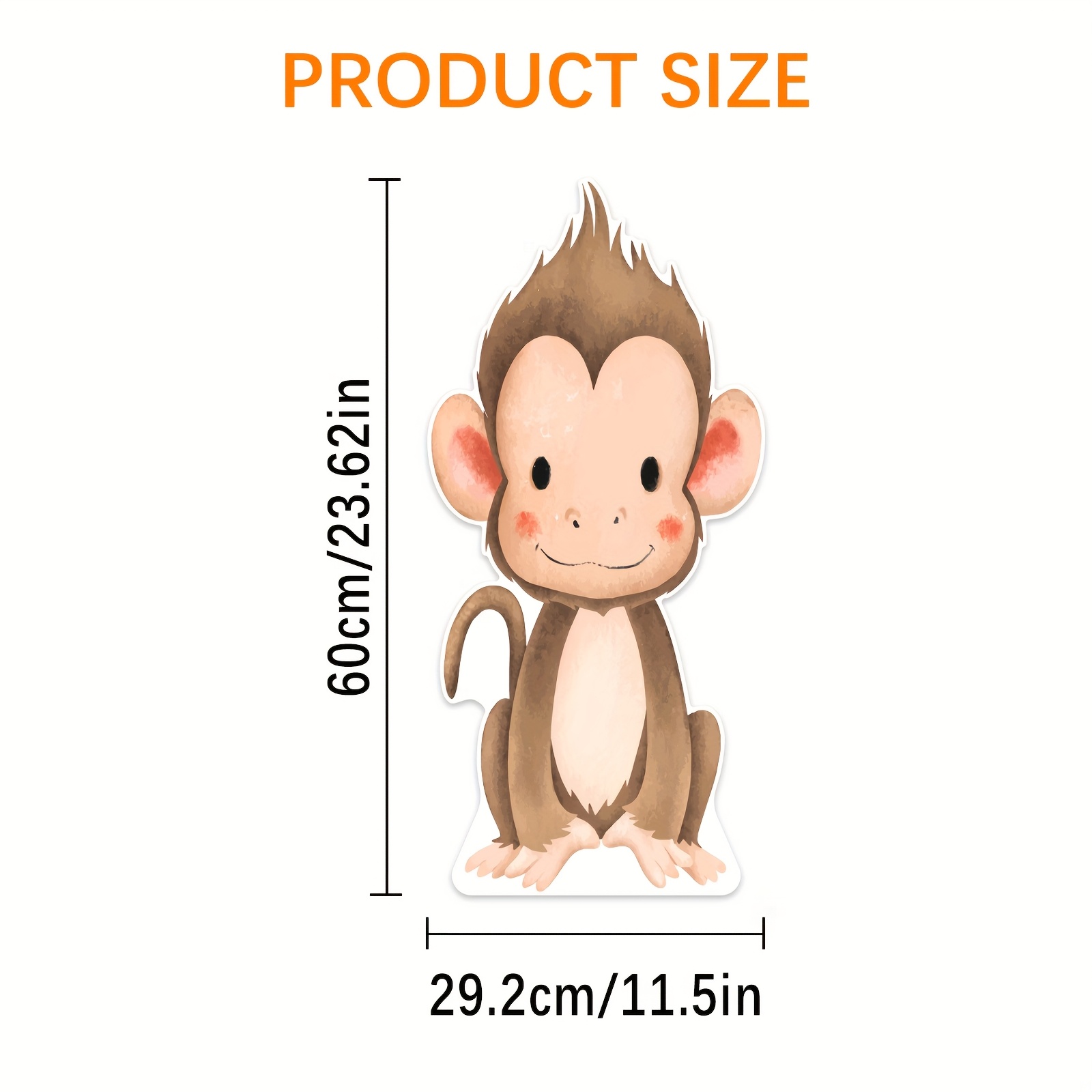 TEMU 1pc Birthday Party Photo Booth Photography Props 2d Flat Standee Holiday Celebration Decoration Sign Cute Monkey Animal Pattern Cardboard