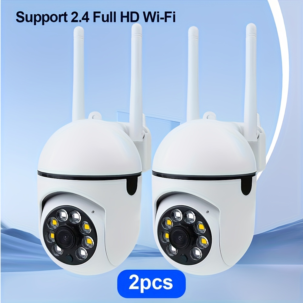Image of Security Cameras For Home, 2pcs Wifi Security Cameras,1080p Fhd, 360° Panoramic Surveillance, Ptz Control, With Motion Detection Alerts, Vision, Talk Phone Remote, Protect Your Home/yard/store