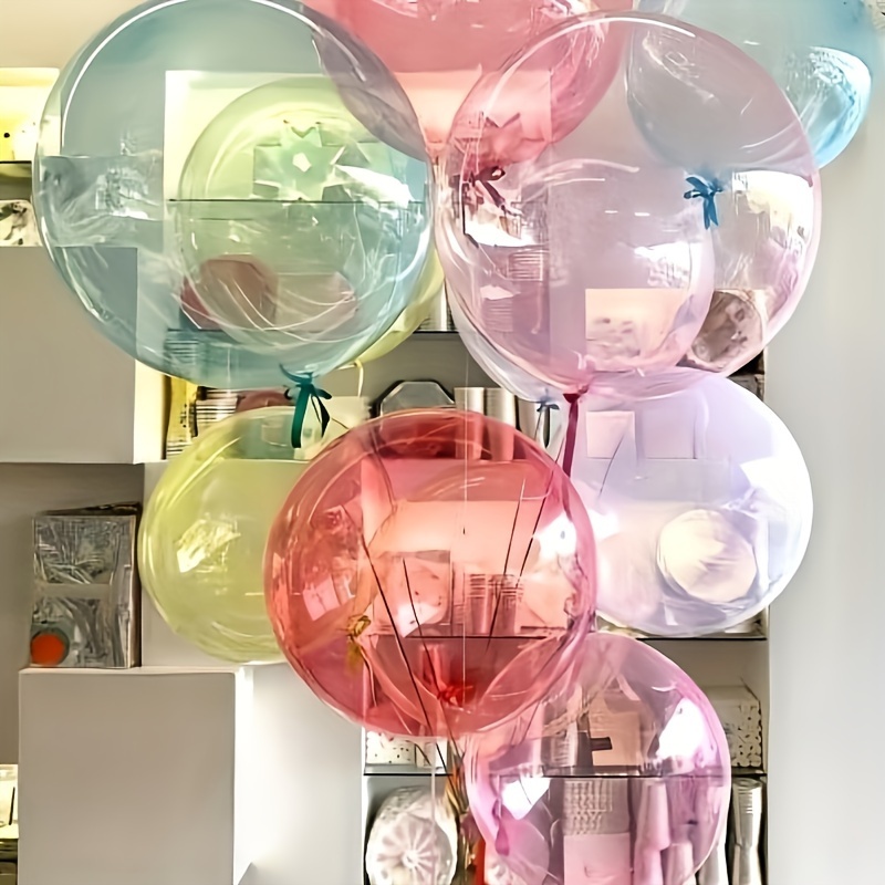 

5pcs Vibrant Balloons In Green, Blue, Pink, - Ideal For Weddings, Valentine's, New Year's & Birthdays - No Power Needed, Plastic Material