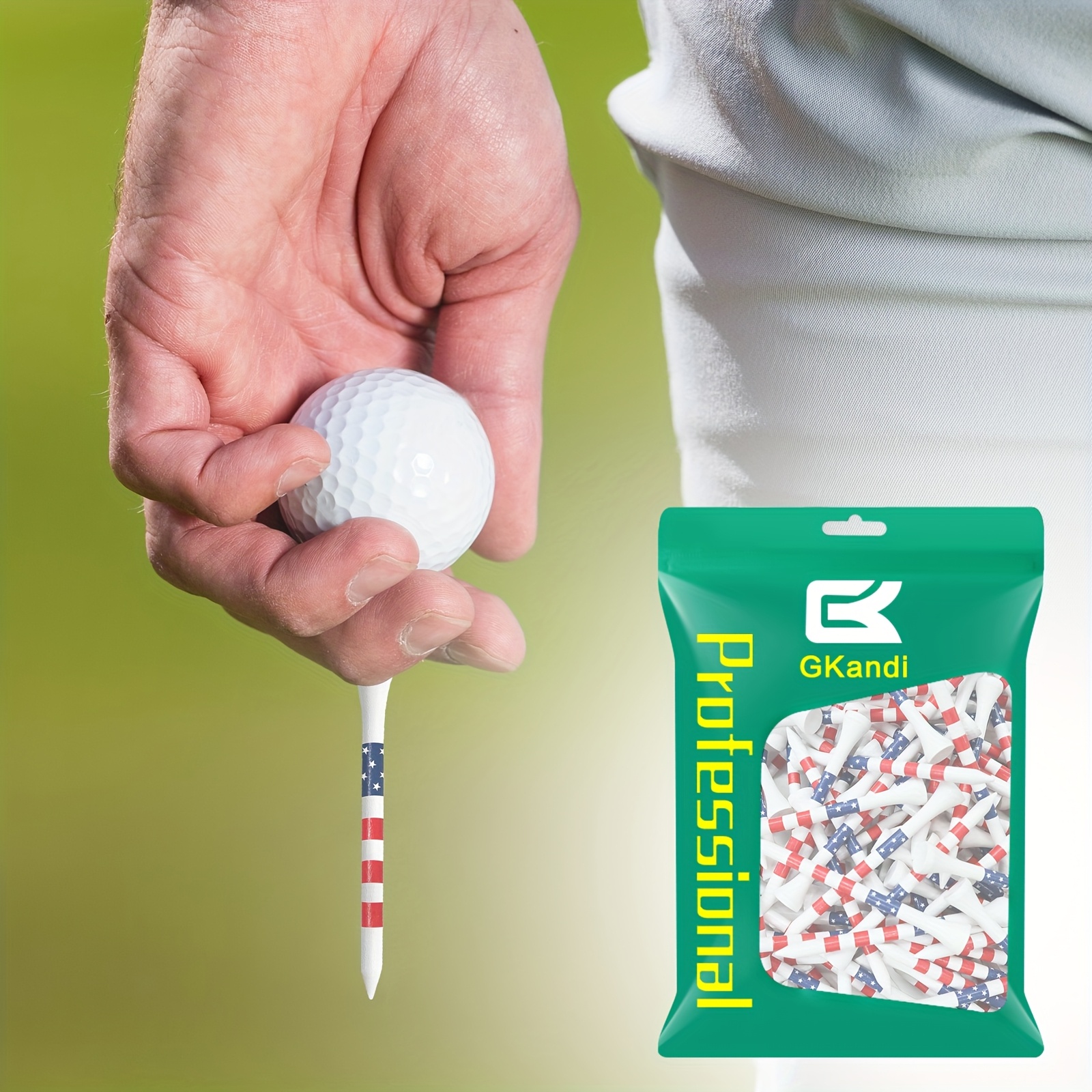TEMU Pack Of 50 Premium Bamboo Golf Tees, In 3 1/4 And 2 3/4 Inches, Sturdy, And Colored